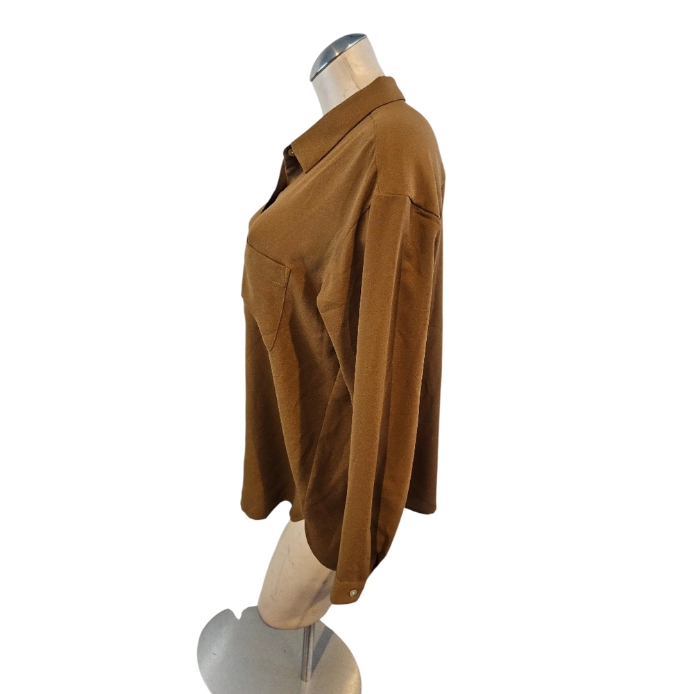 J.Jill Size M Brown Button Up Shirt - Picture 2 of 6